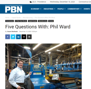 Providence Business News feature - Phil Ward, advice for RI manufacturers COVID 19 safety