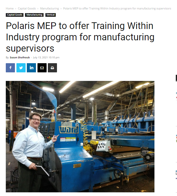 Providence Business News: Polaris MEP to offer Training Within Industry ...