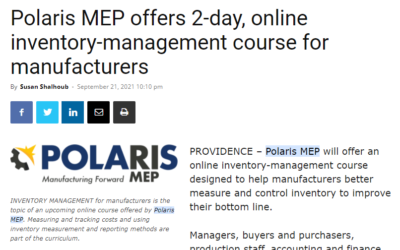 Providence Business News: Polaris MEP offers 2-day, online inventory-management course for manufacturers