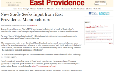 Reporter Today East Providence: New Study Seeks Input from East Providence Manufacturers
