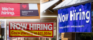 hiring signs collage