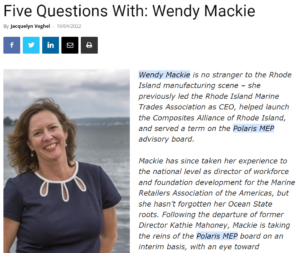 Screenshot from article featuring a headshot of Wendy Mackie