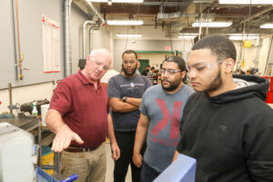 Polaris MEP/CCRI Fast Track to Manufacturing student trainees in the workshop